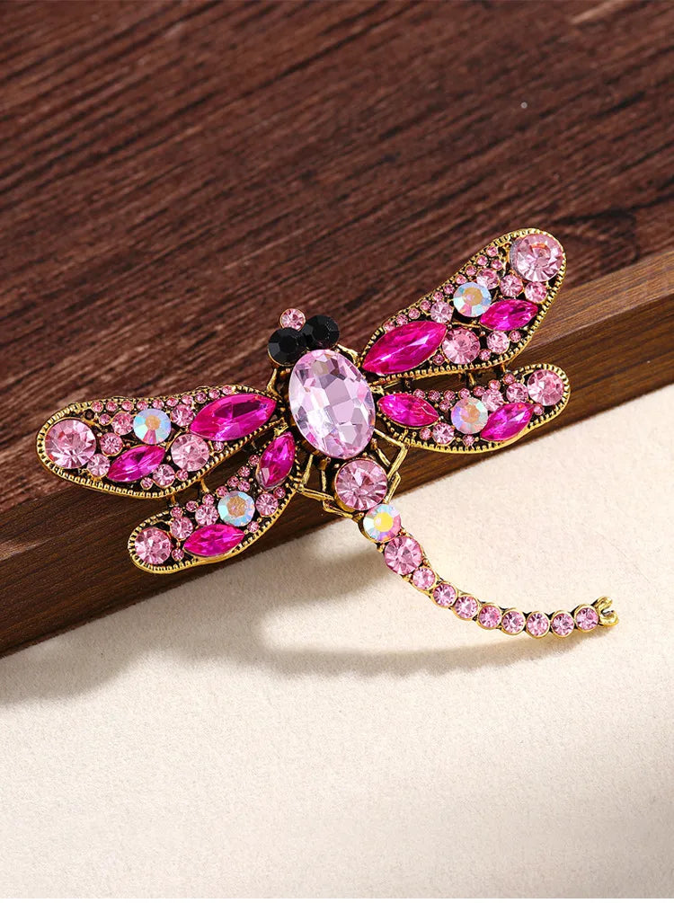 Broche - Libellule rose