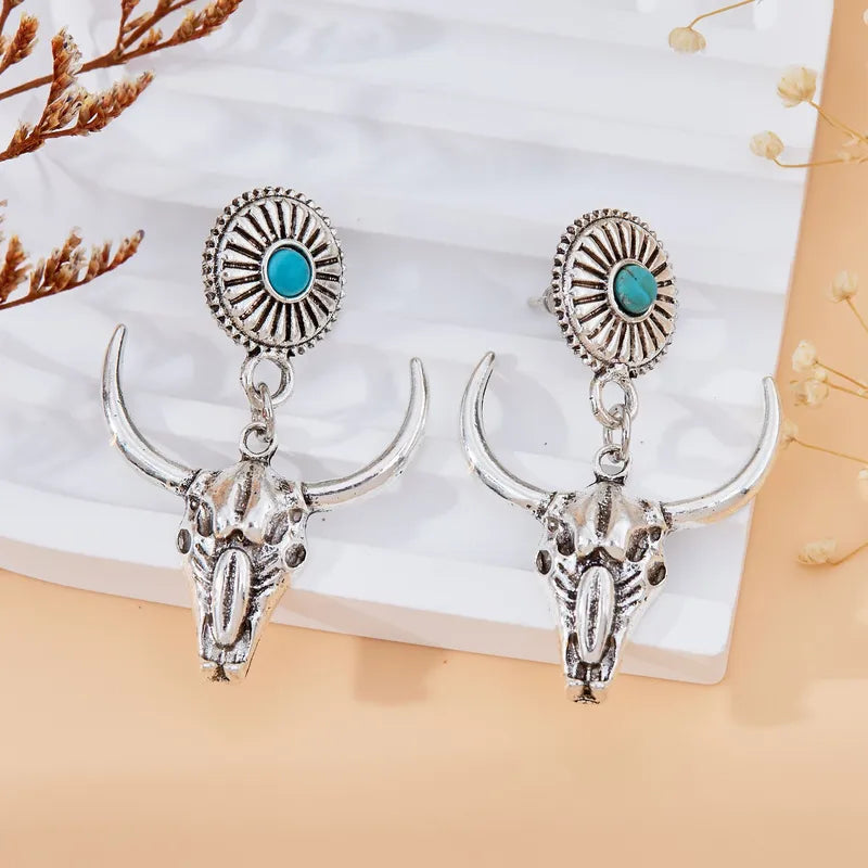 Boucles d'Oreilles - Pierre fine "Turquoise" cornes