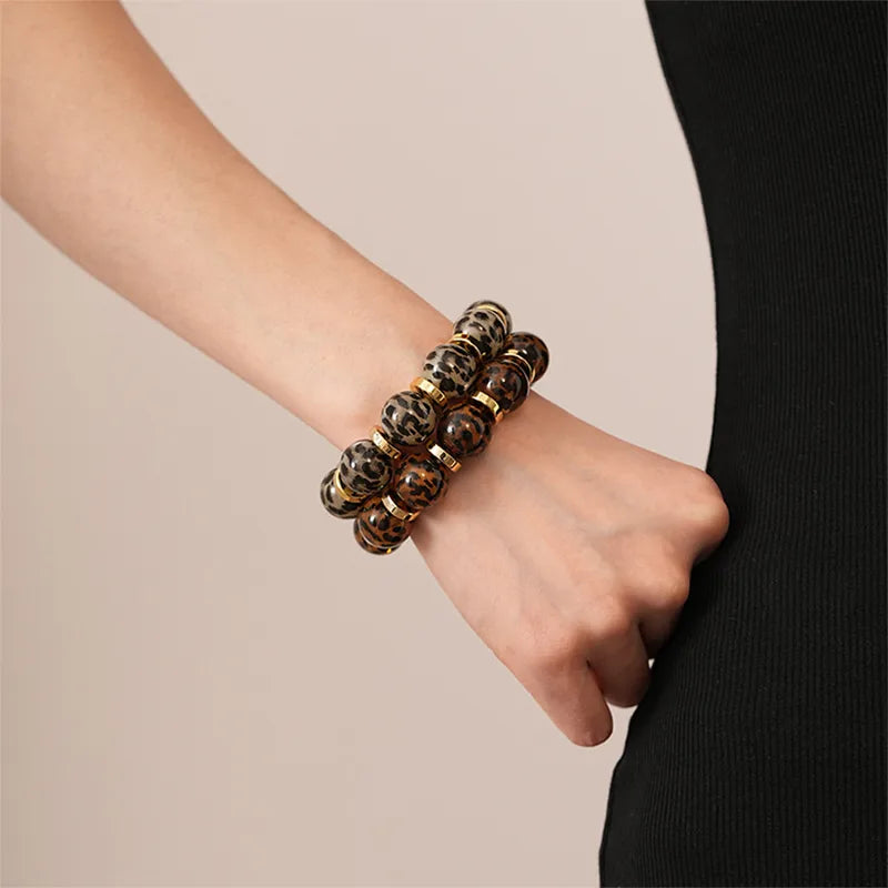 Bracelet - Boules léopard