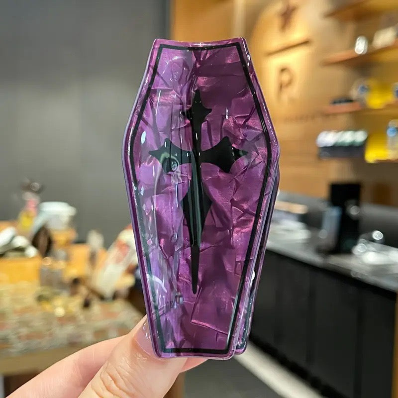 Pince à cheveux - Cercueil violet