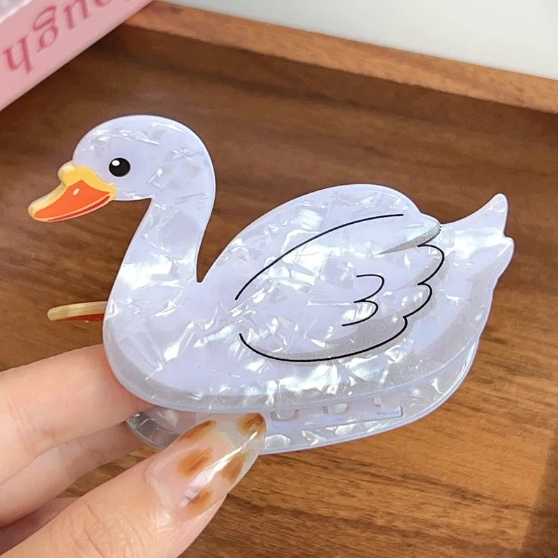 Pince à cheveux - Cygne blanc