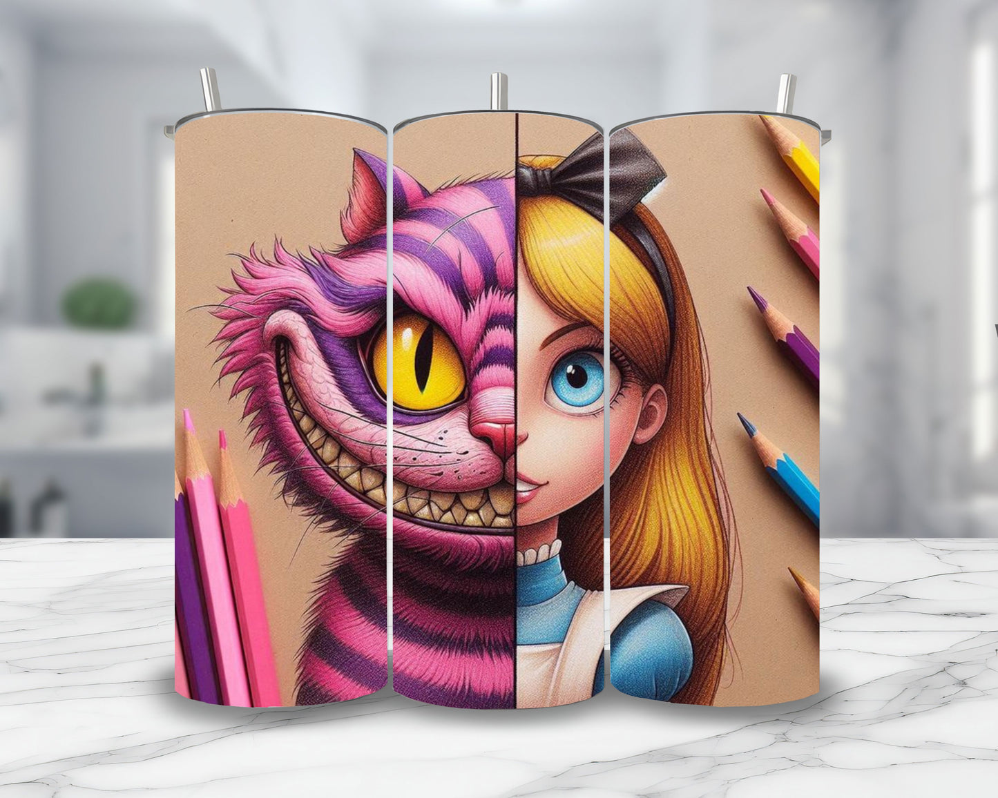 Alice x Cheschire - Thermos en acier inoxydable 600ml Thermos inoxydable Disney Shop | Anylem Beauty