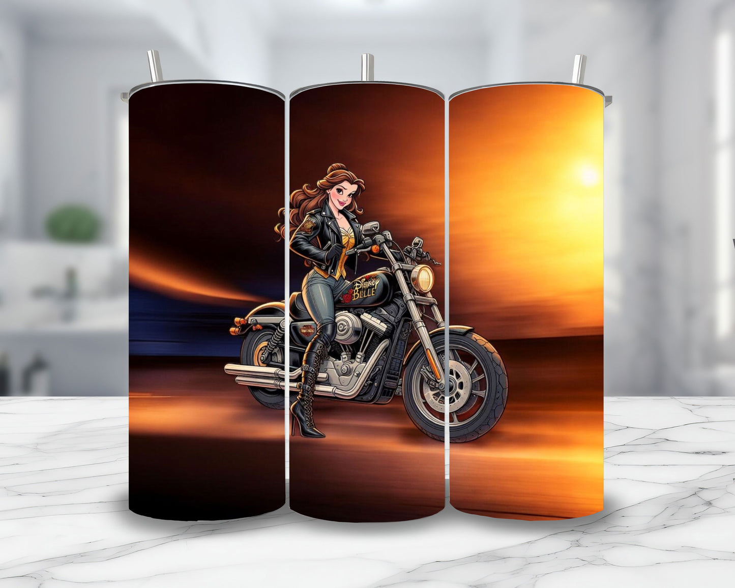 Belle - Thermos en acier inoxydable 600ml | Biker Thermos inoxydable Disney Shop | Anylem Beauty