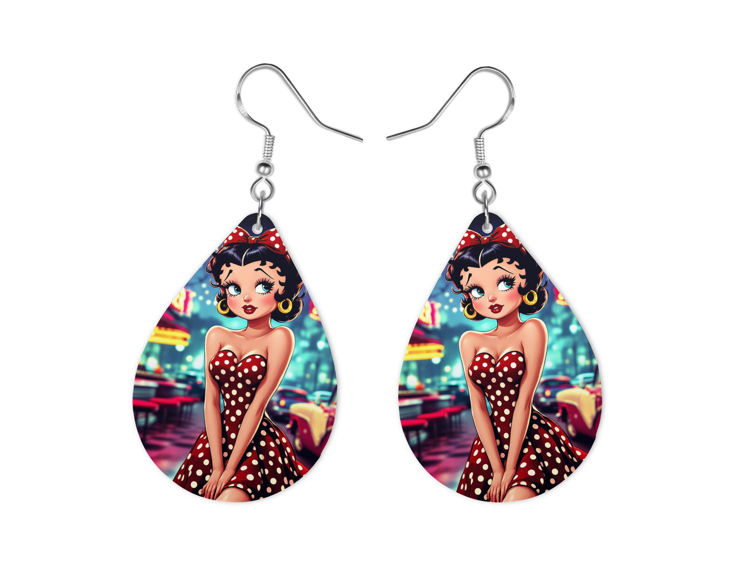Betty Boop - Personnalisation | Rockabilly Personnalisation Disney Shop | Anylem Beauty Boucle d’oreilles