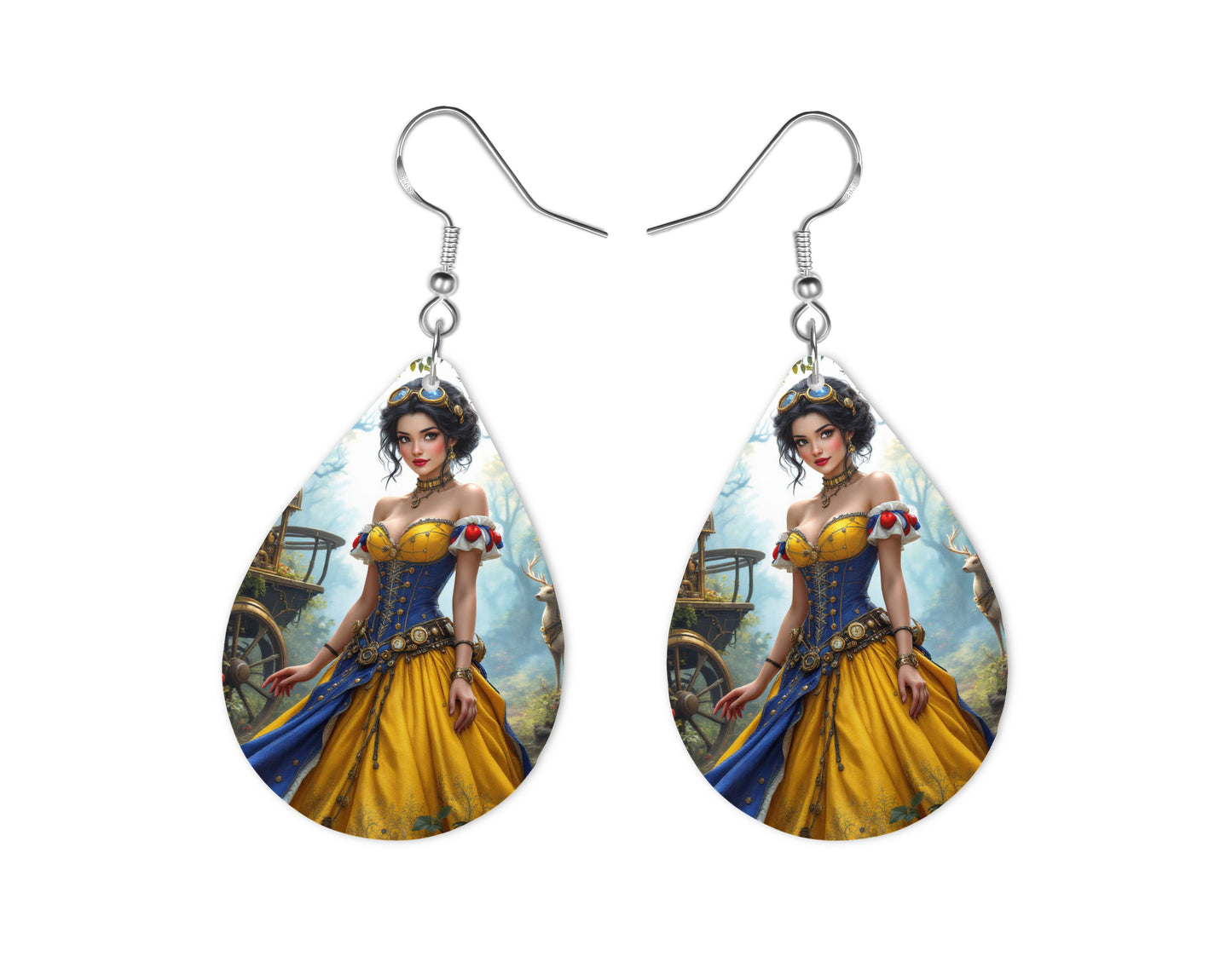 Blanche Neige - Personnalisation | Steampunk Personnalisation Disney Shop | Anylem Beauty Boucle d’oreilles
