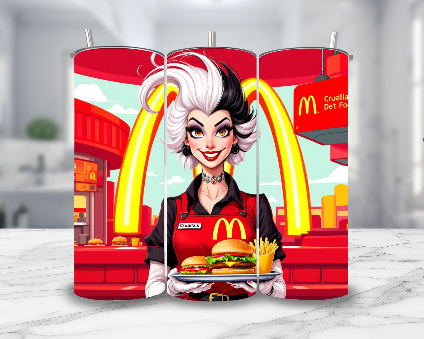 Cruella - Thermos en acier inoxydable 600ml | Fastfood Thermos inoxydable Disney Shop | Anylem Beauty