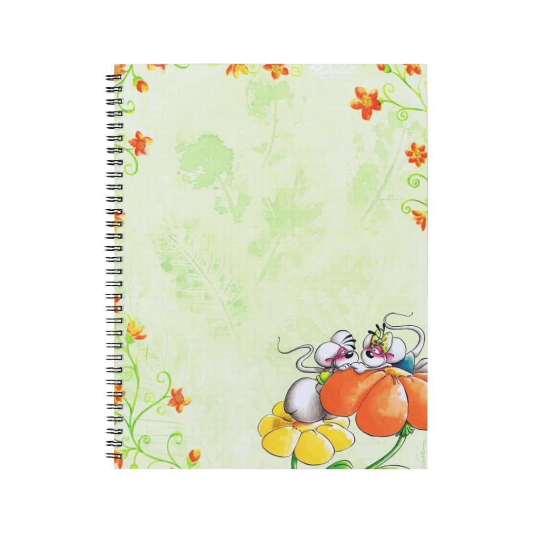 Diddl & Diddlina - Carnet spirale A5 | Fleur orangée Carnets et bloc-notes Disney Shop | Anylem Beauty