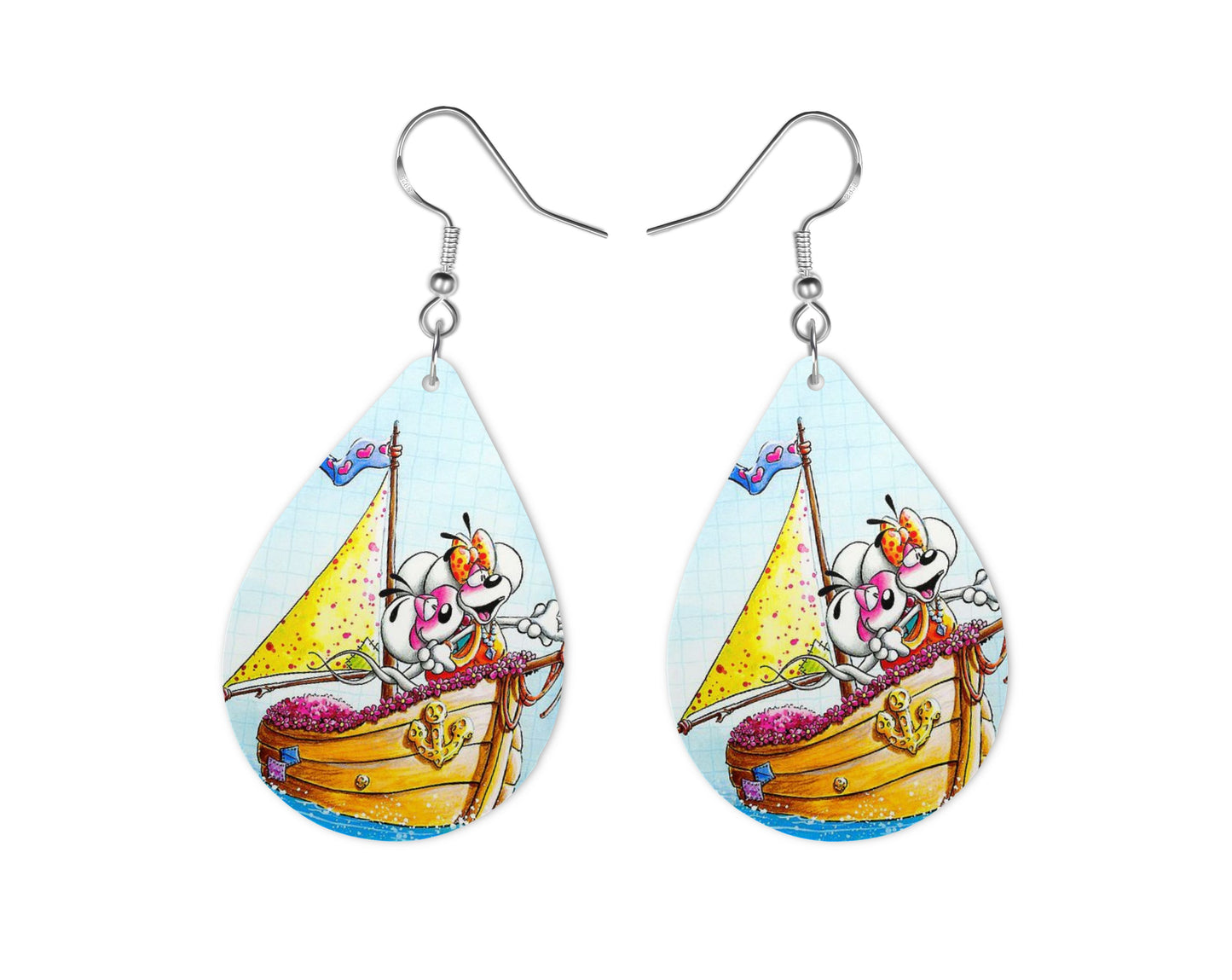 Diddl & Diddlina - Personnalisation | Bâteau Personnalisation Disney Shop | Anylem Beauty Boucle d’oreilles
