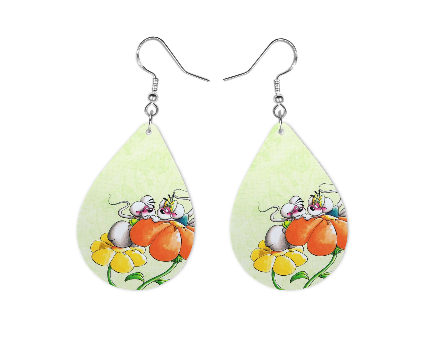 Diddl & Diddlina - Personnalisation | Fleur orangée Personnalisation Disney Shop | Anylem Beauty Boucle d’oreilles