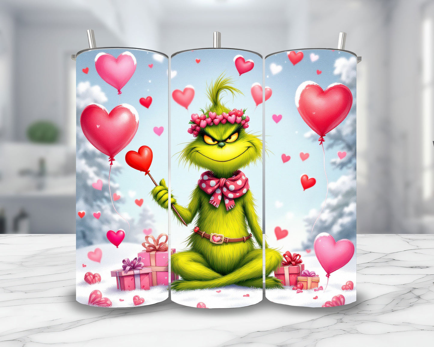 Grinch - Thermos en acier inoxydable 600ml | St Valentin Thermos inoxydable Disney Shop | Anylem Beauty