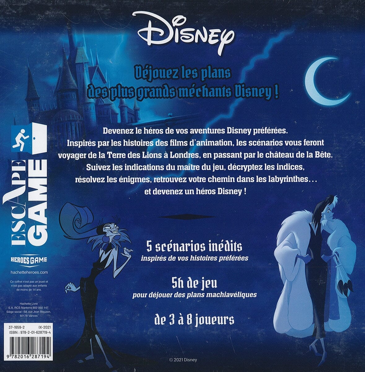 Disney - JDS Escape Game (Volume 2) Jeux de Societé Hachette