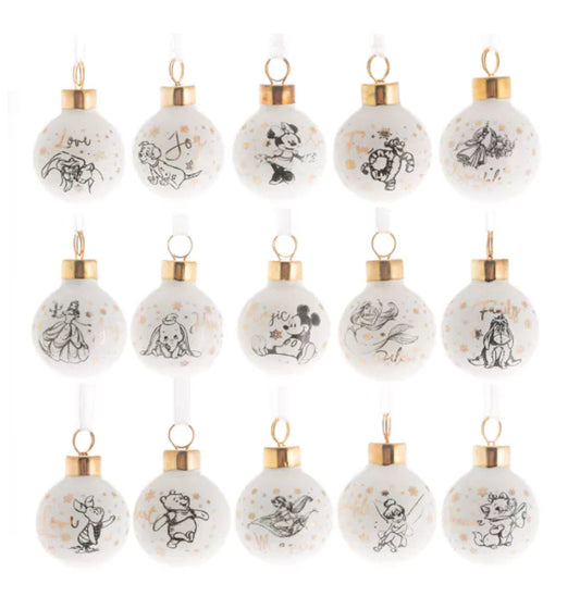 Lot de 15 minis boules de Noël en céramique | Disney Collectable Boules de Noël WIDDOP and Co.