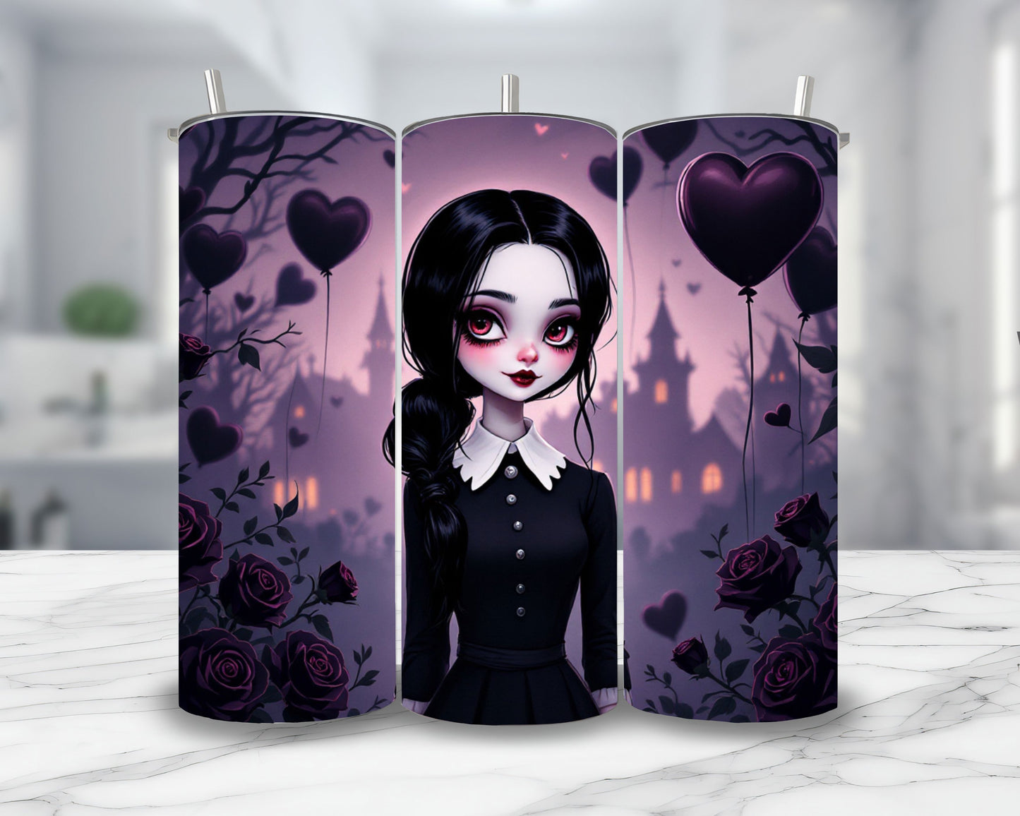 Mercredi - Thermos en acier inoxydable 600ml | St Valentin Thermos inoxydable Disney Shop | Anylem Beauty