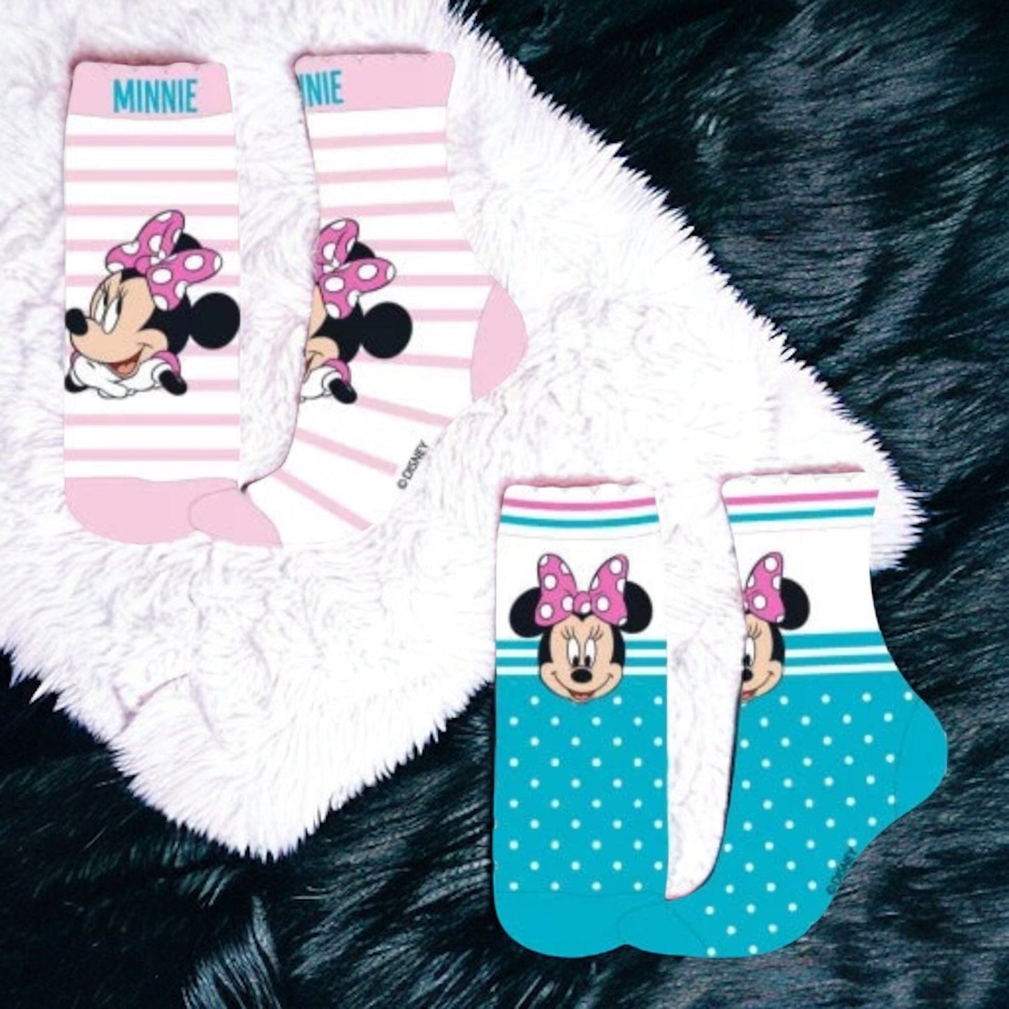 Minnie - Lot de 2 paires de chaussettes Minnie (Différentes Pointures) Chaussettes Sun City