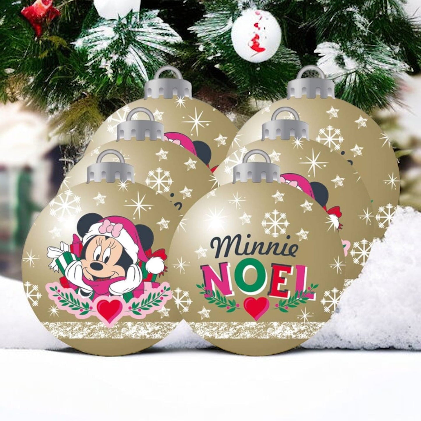 Minnie - Set 6 boules de Noël Décoration de Noël ArdiTex