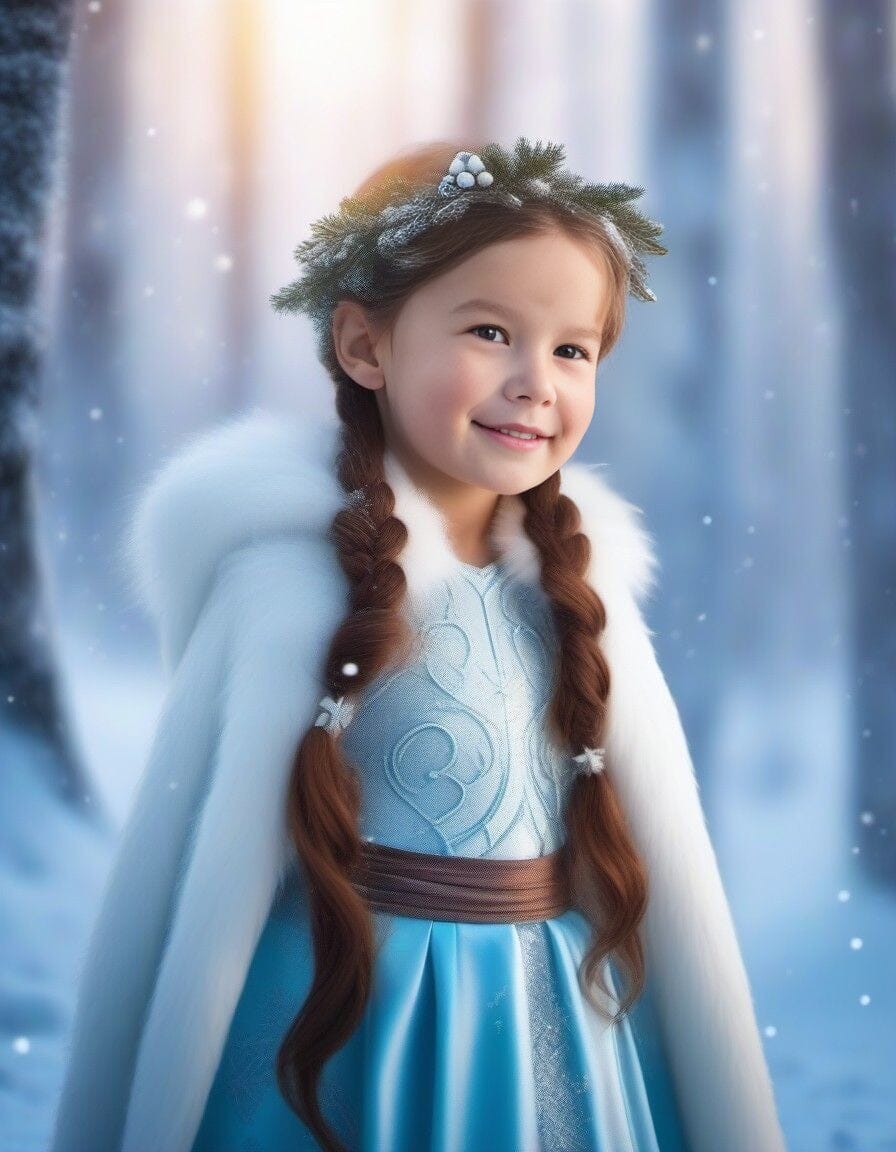 Thème Petit Glacier - Cadre IA A4 (Petite Fille) Cadres photo Anylem Beauty