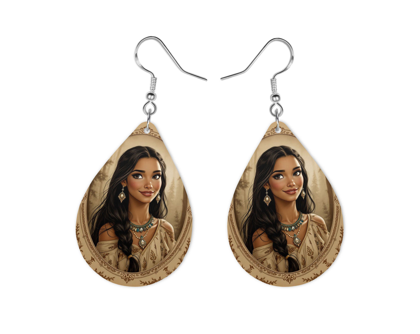 Pocahontas - Personnalisation | Vintage Personnalisation Disney Shop | Anylem Beauty Boucle d’oreilles