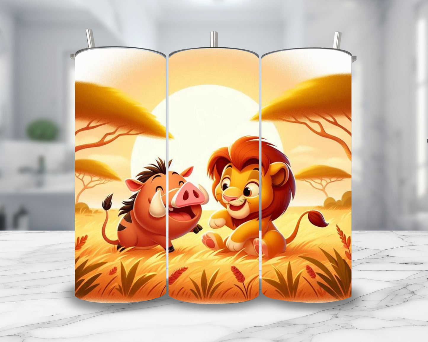 Simba x Pumba - Thermos en acier inoxydable 600ml Thermos inoxydable Disney Shop | Anylem Beauty