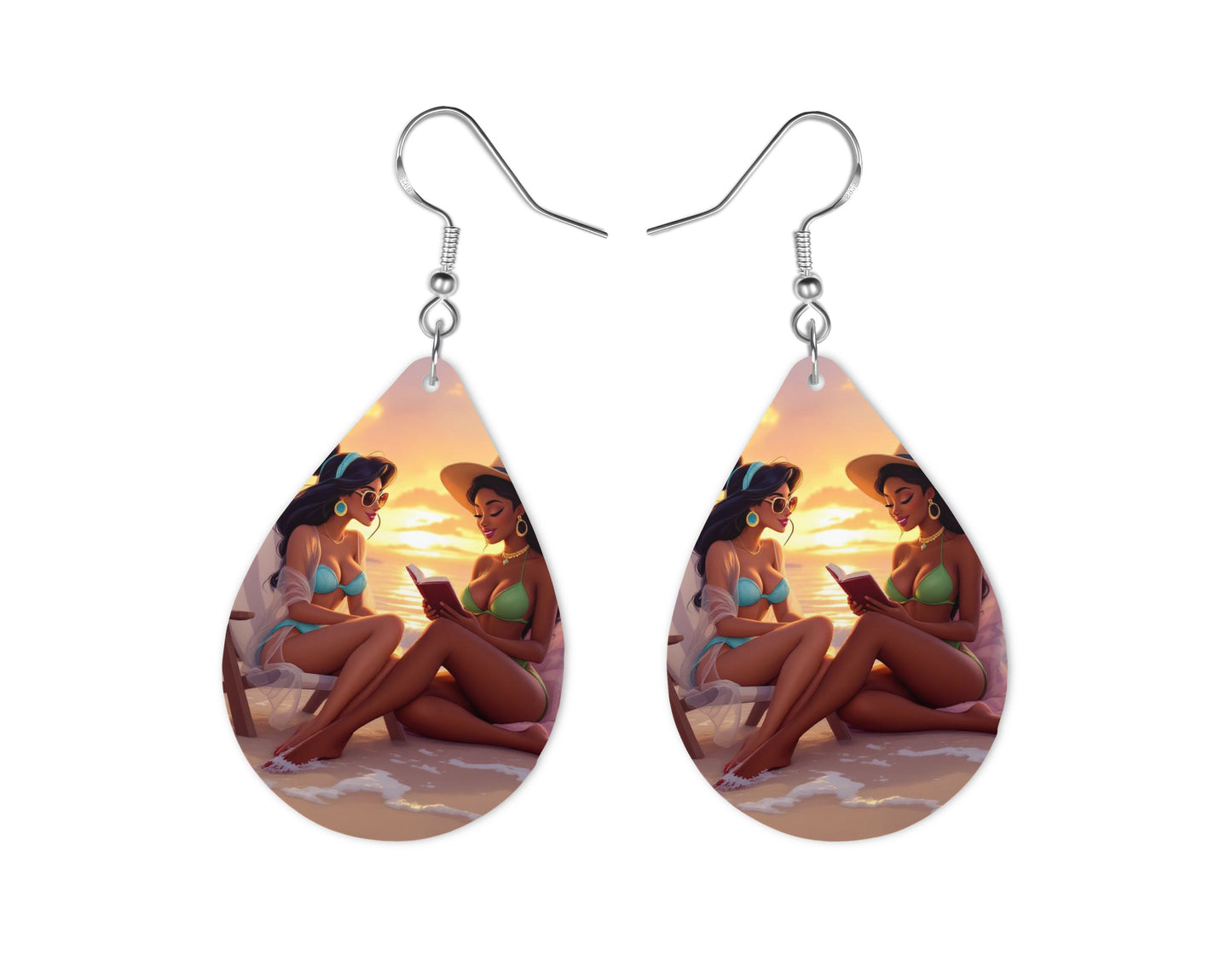Tiana & Jasmine - Personnalisation | Couché de soleil Personnalisation Disney Shop | Anylem Beauty Boucle d’oreilles