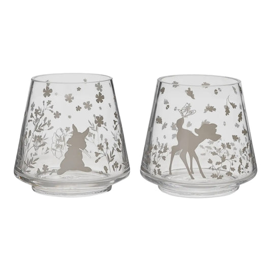 PRE COMMANDE Décoration - Lot de 2 bougeoirs en verre Bambi