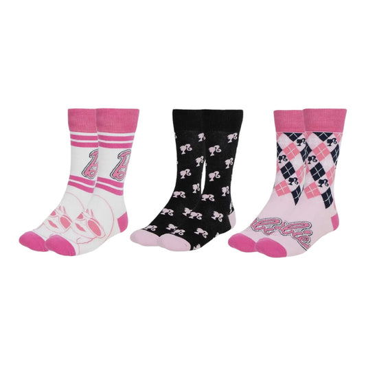 PRE COMMANDE Vêtements - Lot 3 paires de chaussettes Barbie 36/43