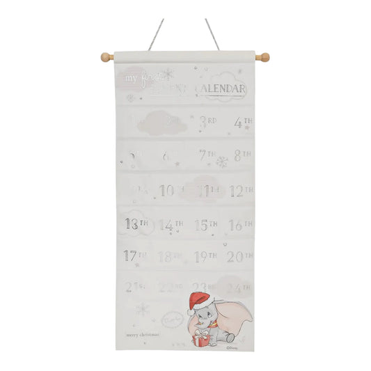 PRE COMMANDE Décoration - Calendrier mural en feutrine « Mon 1er Noël » 43x95cm / Dumbo