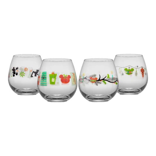 PRE COMMANDE Art de la table - Lot de 4 verres de Noël 15oz Mickey & Friends