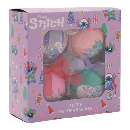 Stitch - Lot de 4 boules de Noël