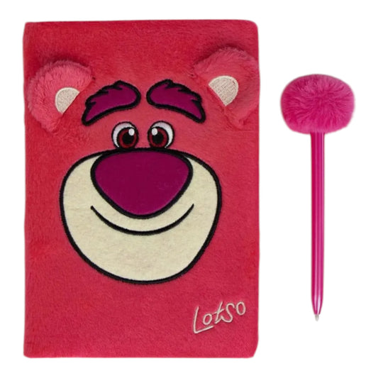 Lotso - Carnet de notes fourrure + stylo ponpon