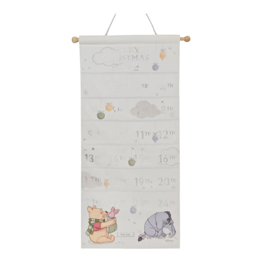 PRE COMMANDE Décoration - Winnie - Calendrier de l’avent « Mon 1er Noël» mural en tissu