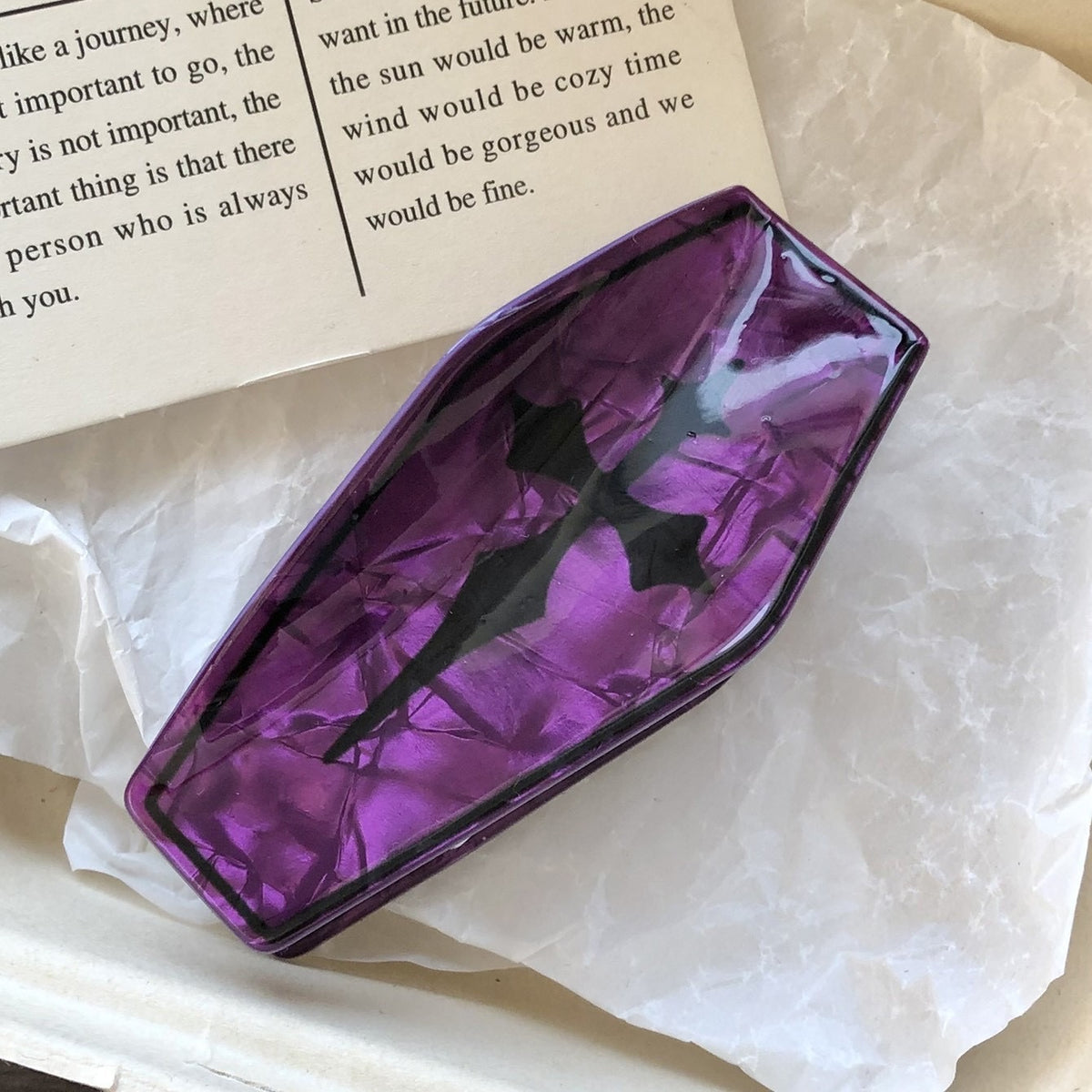 Pince à cheveux - Cercueil violet