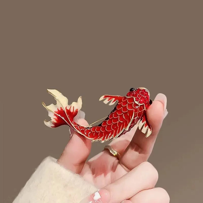 Broche - Carpe rouge