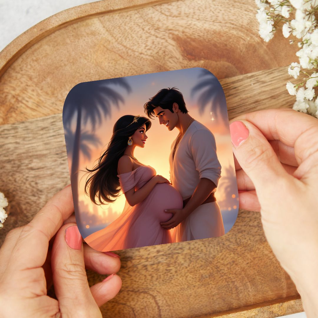 Aladdin & Jasmine - Dessous de verre | Grossesse Dessous de verres Disney Shop | Anylem Beauty 