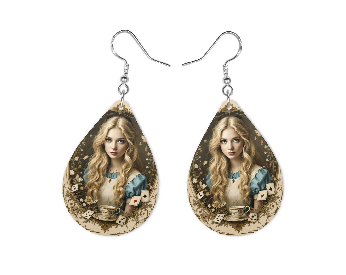 Alice - Personnalisation | Vintage Personnalisation Disney Shop | Anylem Beauty Boucle d’oreilles 