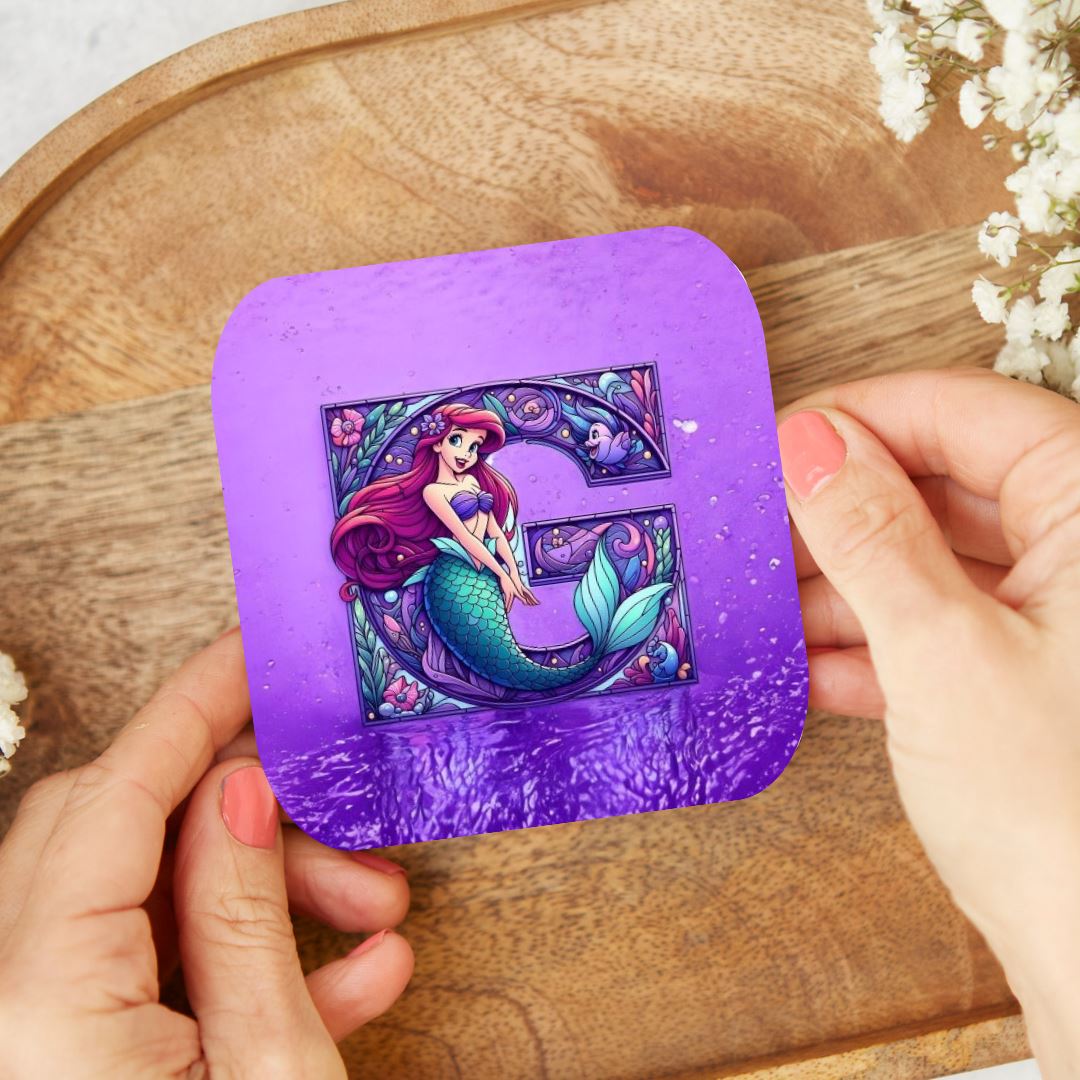 Ariel - Dessous de verre | Lettrage Dessous de verres Disney Shop | Anylem Beauty G 