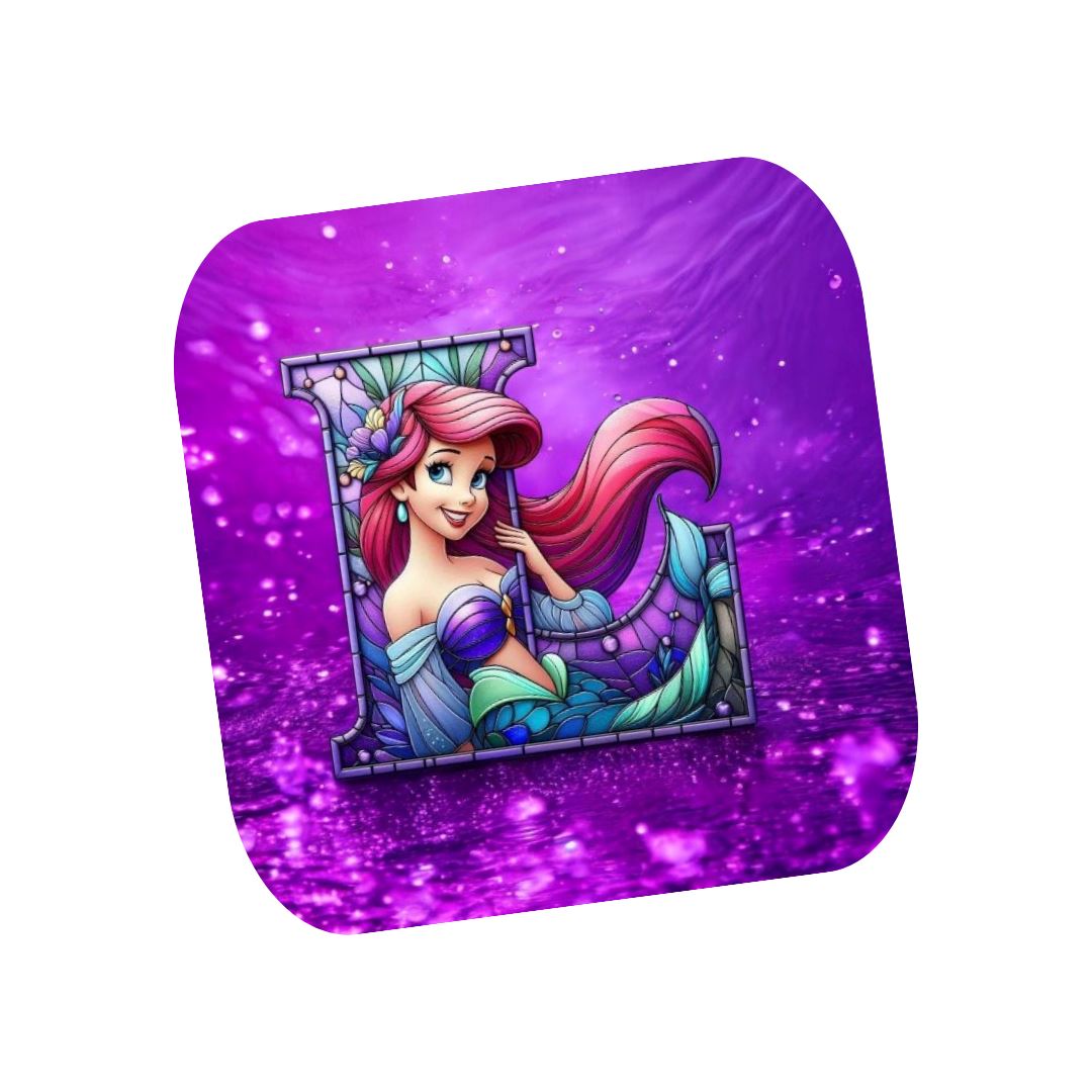 Ariel - Dessous de verre | Lettrage Dessous de verres Disney Shop | Anylem Beauty L 