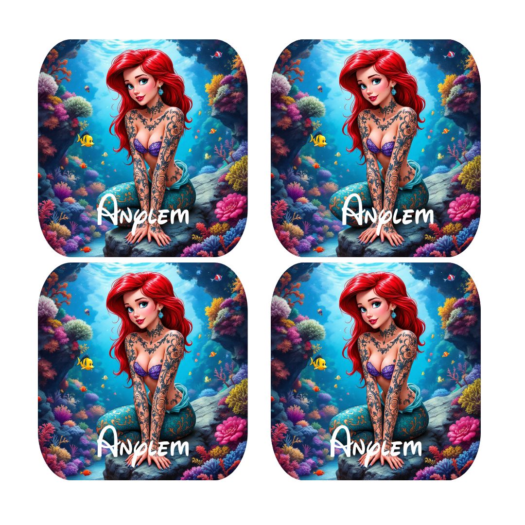 Ariel - Dessous de verre | Tatouage Dessous de verres Disney Shop | Anylem Beauty 