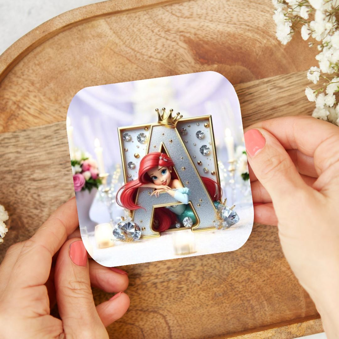 Ariel - Dessous de verre "Wedding" | Lettrage Dessous de verres Disney Shop | Anylem Beauty A 