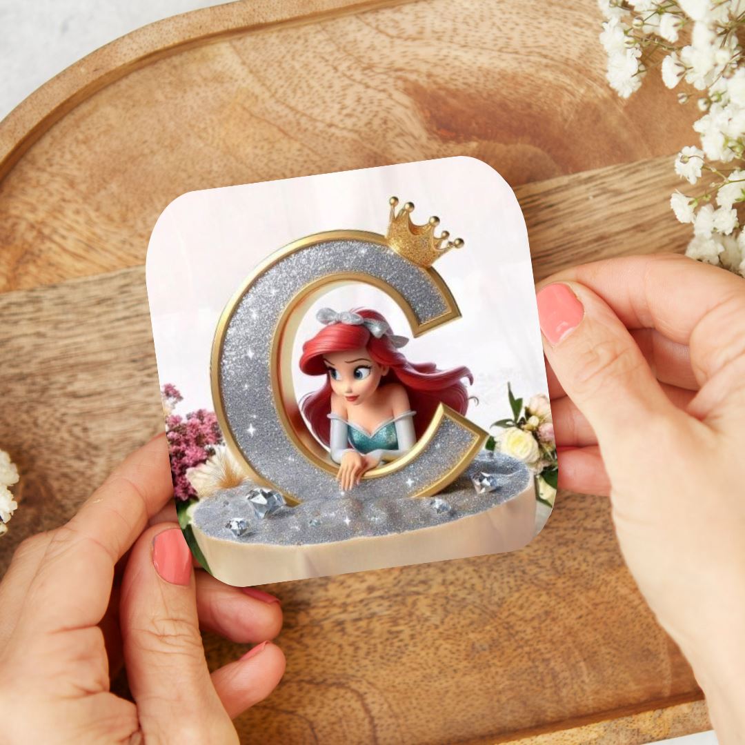 Ariel - Dessous de verre "Wedding" | Lettrage Dessous de verres Disney Shop | Anylem Beauty C 