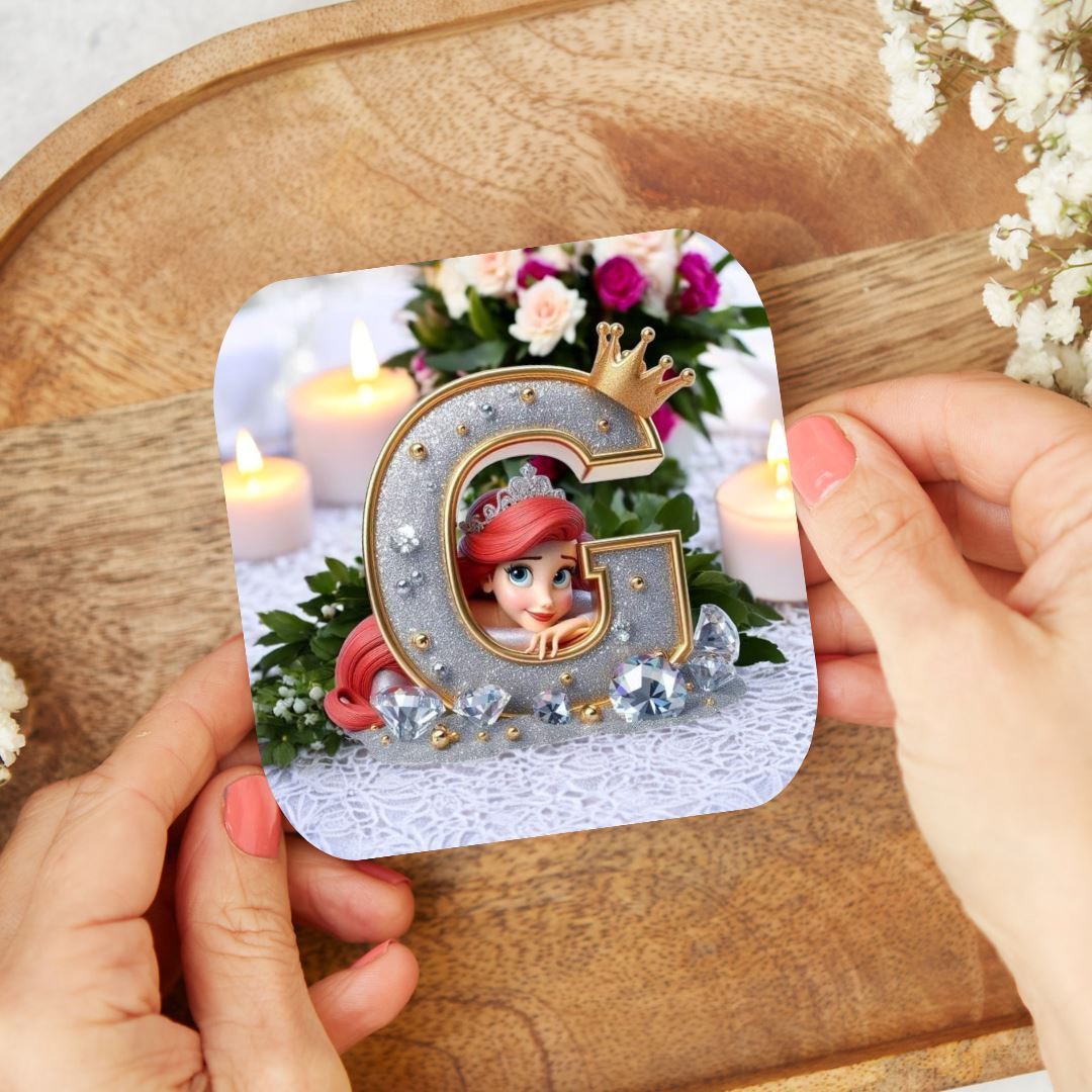 Ariel - Dessous de verre "Wedding" | Lettrage Dessous de verres Disney Shop | Anylem Beauty G 