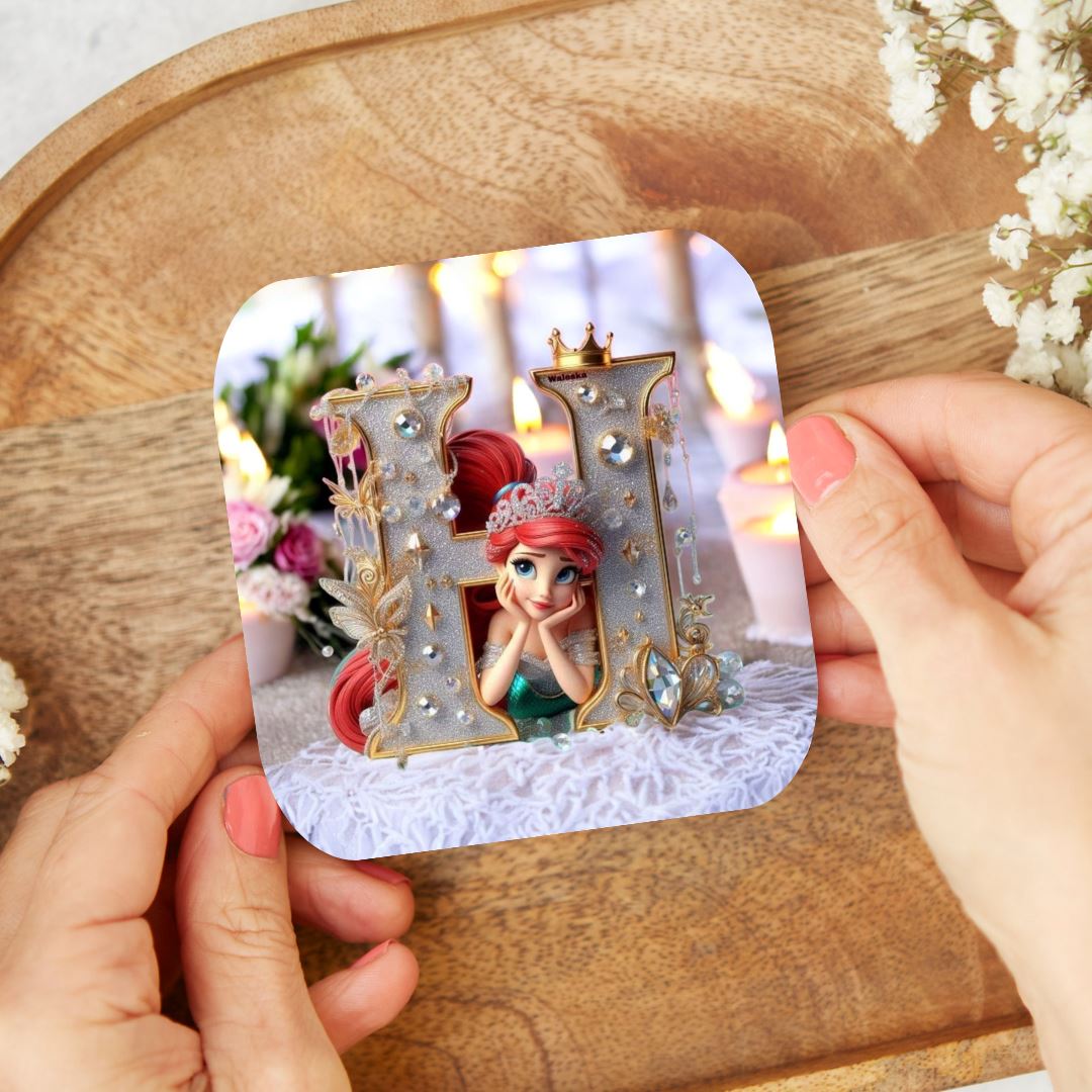 Ariel - Dessous de verre "Wedding" | Lettrage Dessous de verres Disney Shop | Anylem Beauty H 