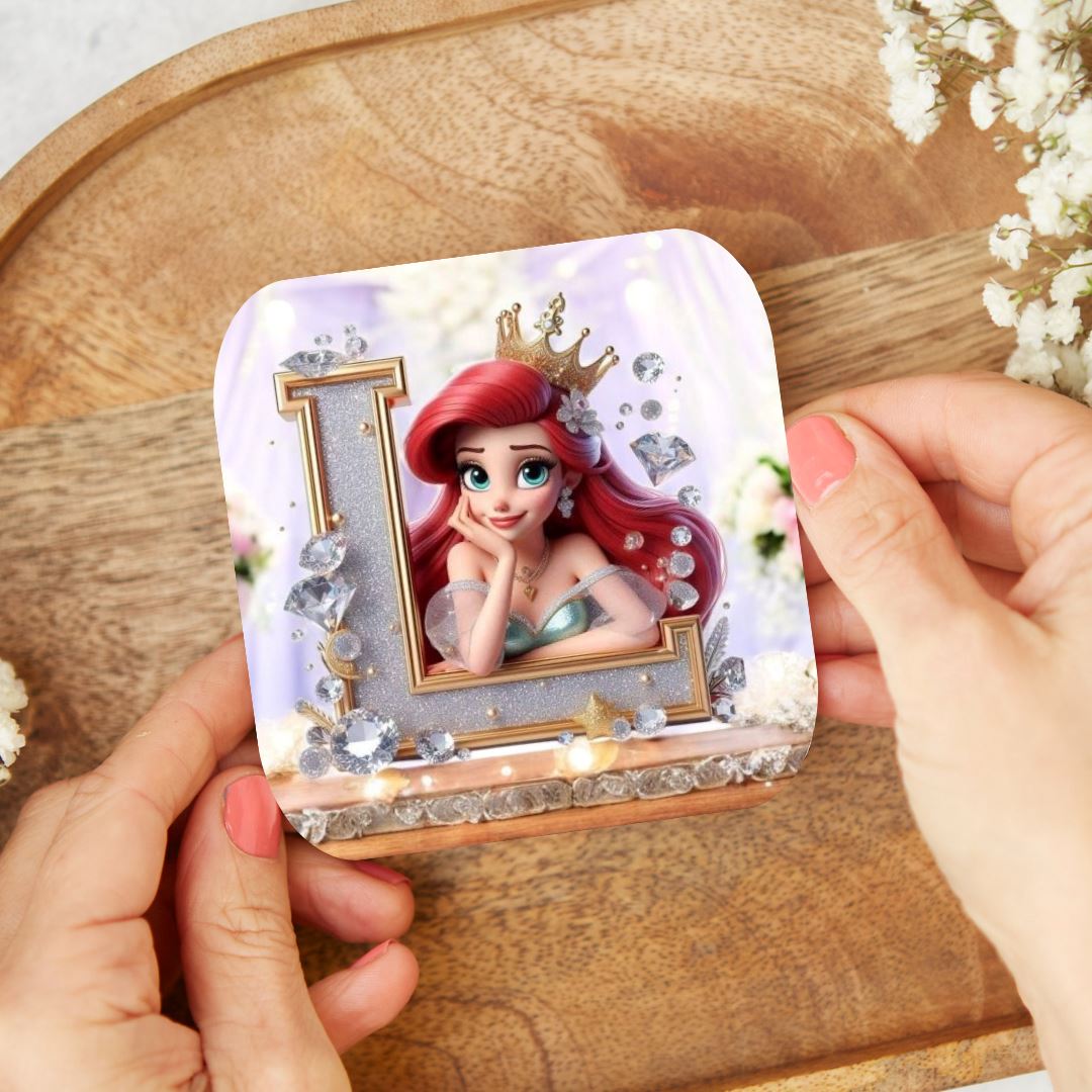 Ariel - Dessous de verre "Wedding" | Lettrage Dessous de verres Disney Shop | Anylem Beauty L 