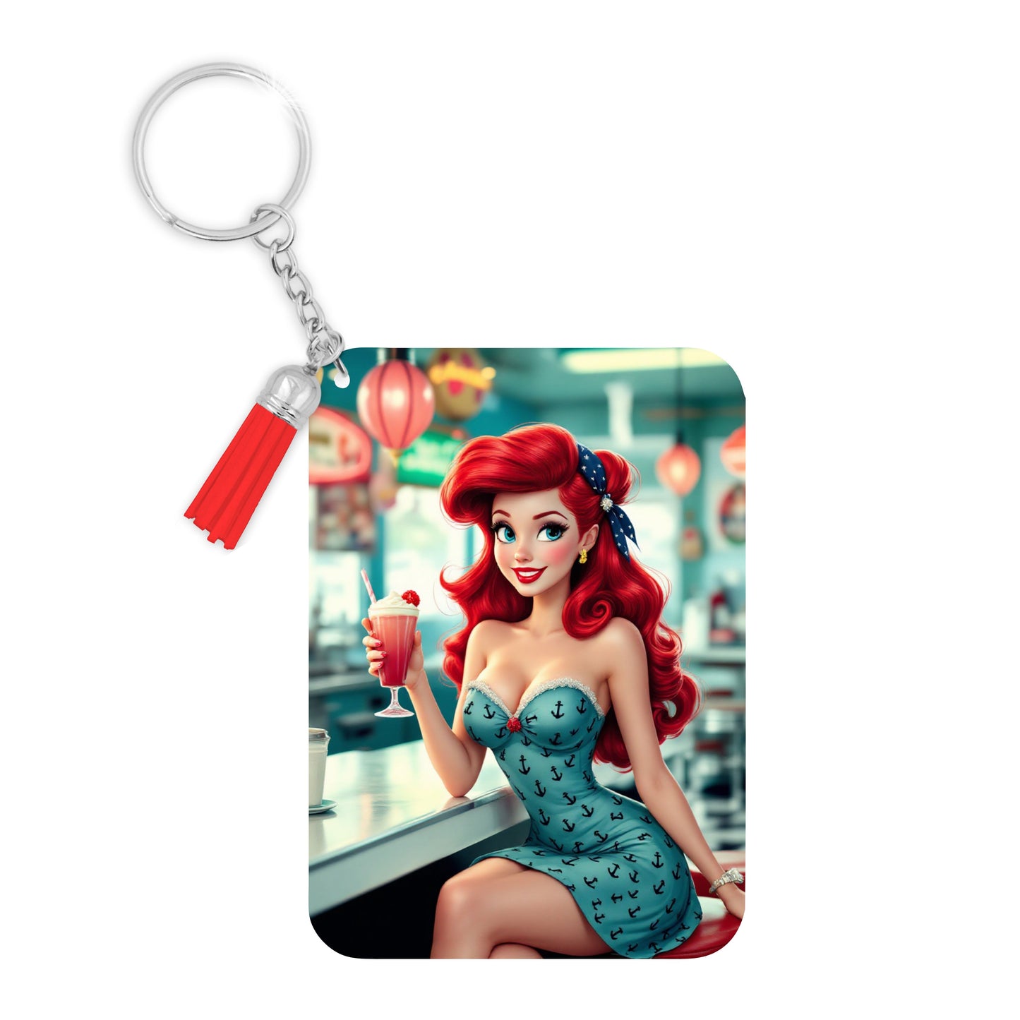 Ariel - Porte Clé avec prénom | Rockabilly Porte-clés Disney Shop | Anylem Beauty 