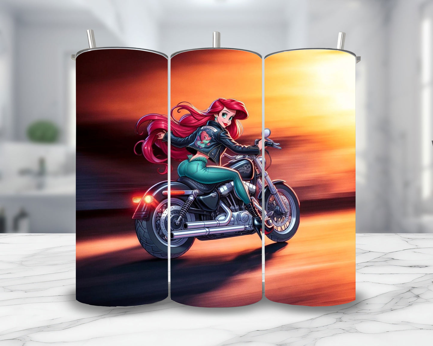 Ariel - Thermos en acier inoxydable 600ml | Biker Thermos inoxydable Disney Shop | Anylem Beauty 