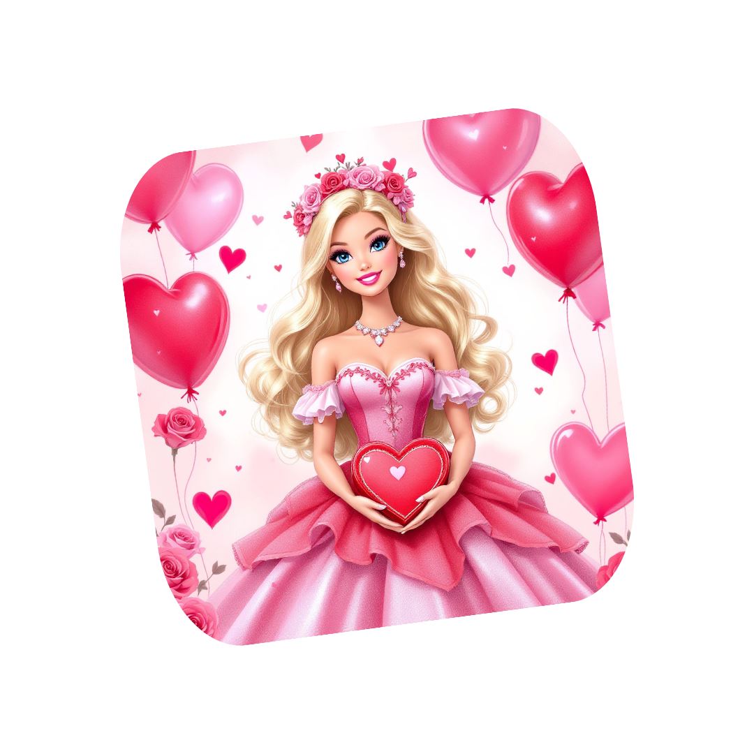 Barbie - Dessous de verre | St Valentin Dessous de verres Disney Shop | Anylem Beauty 