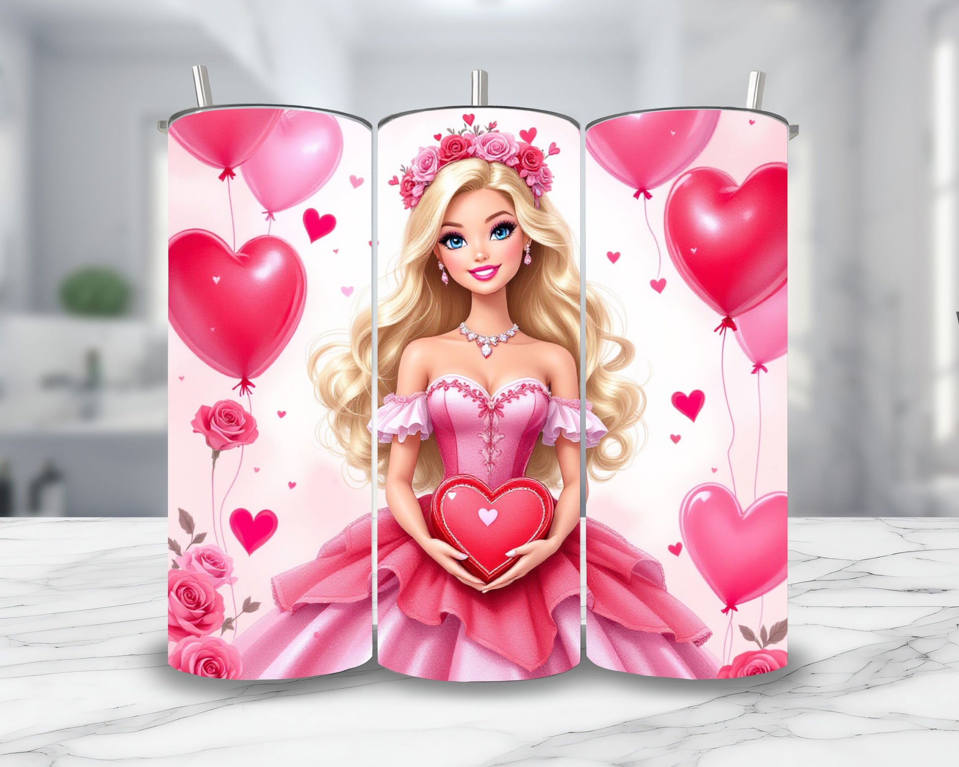 Barbie - Thermos en acier inoxydable 600ml | St Valentin Thermos inoxydable Disney Shop | Anylem Beauty 