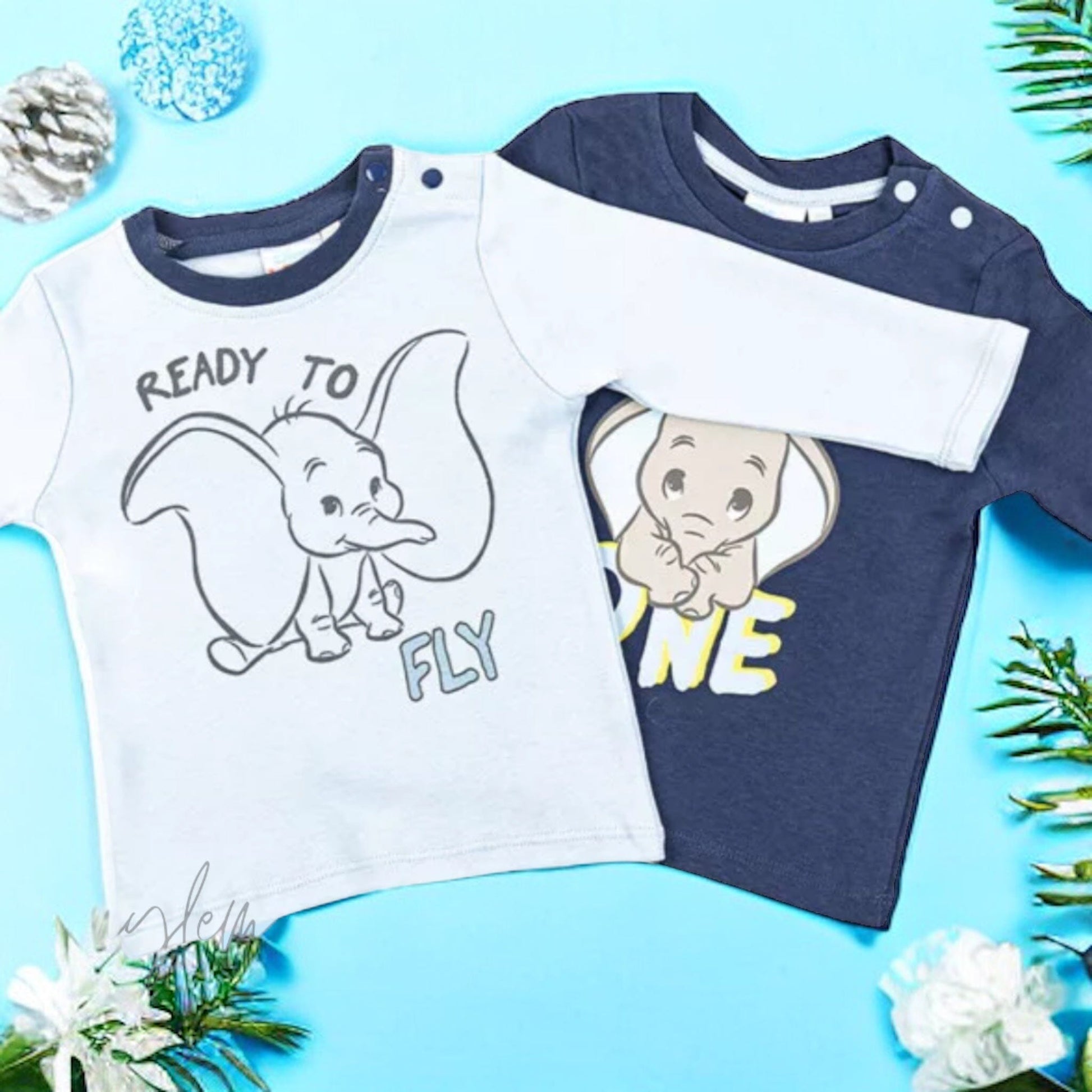 Bébé Dumbo - Pack x2 Hauts Manches Longues (Différentes Tailles) Bébés et tout-petits Disney 