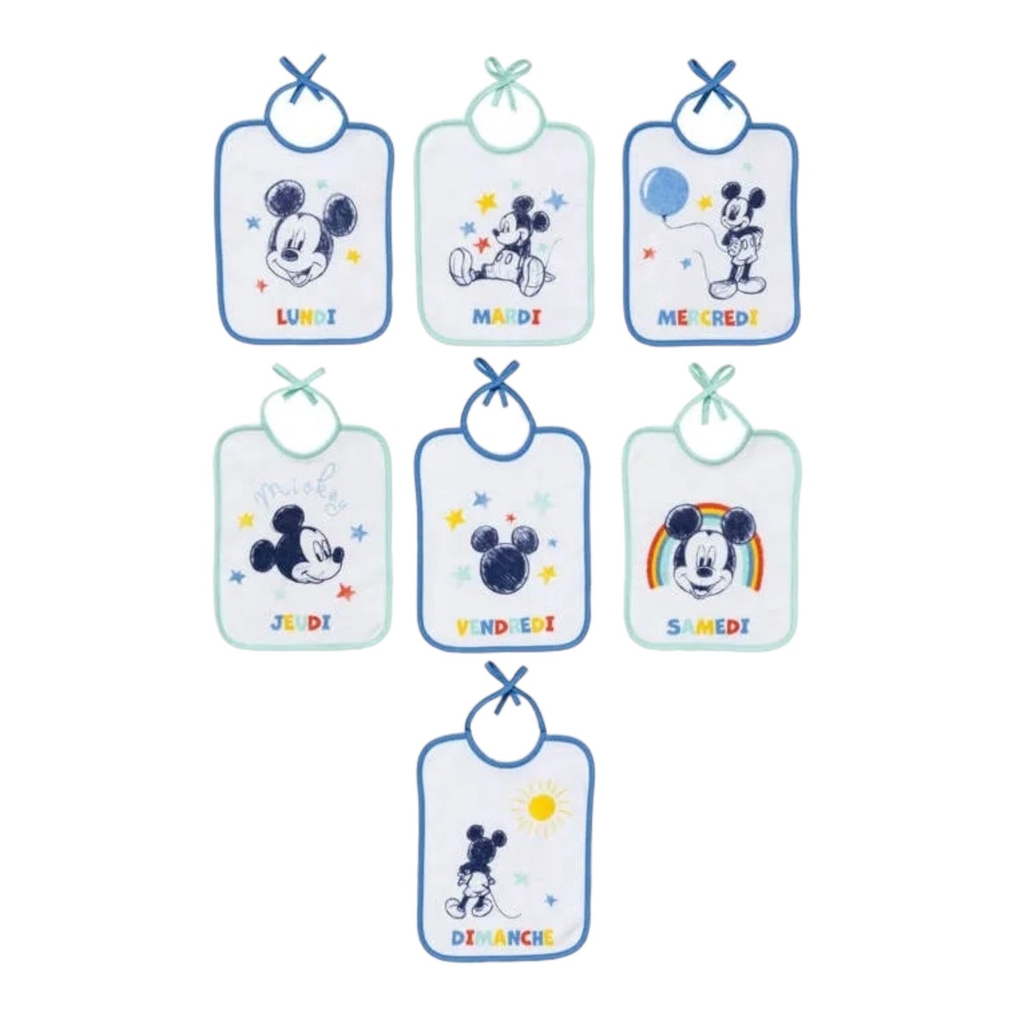 Bébé Mickey - Lot de 7 Bavoirs Naissance Bébés et tout-petits Baby Calin 