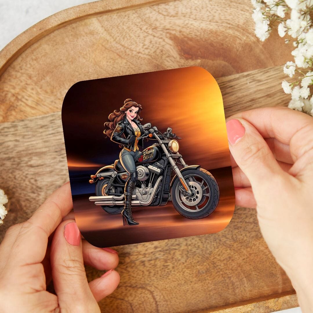 Belle - Dessous de verre | Biker Dessous de verres Disney Shop | Anylem Beauty 