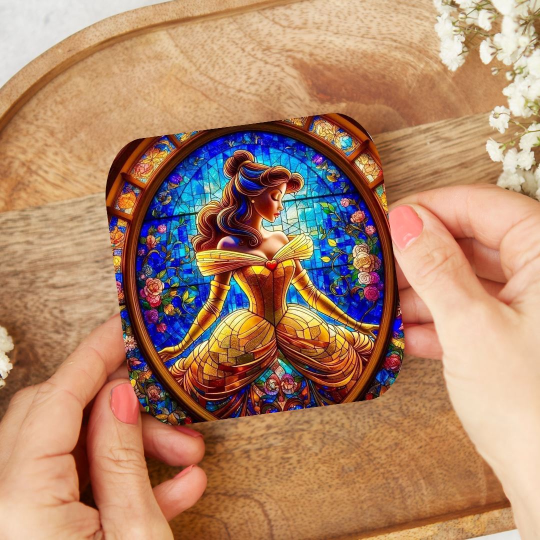 Belle - Dessous de verre | Vitrail Dessous de verres Disney Shop | Anylem Beauty 